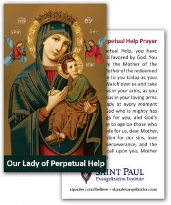 Holy Cards – Our Lady of Perpetual Help (100 Pack) – St. Paul Street ...